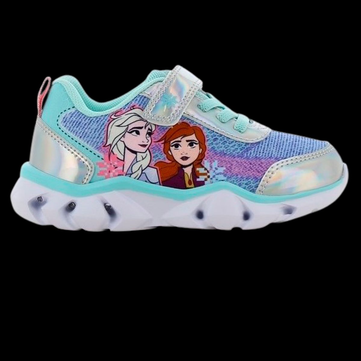 Frozen Disney blinklys Pige Sneakers - Sølv/Blå - 24