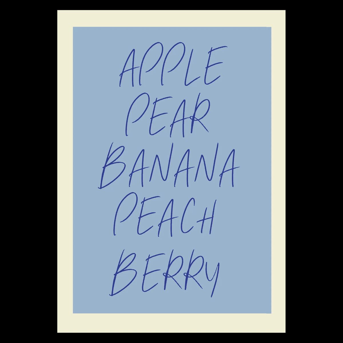 Fruit Words Plakat 21x30 cm (A4) / Ingen ramme