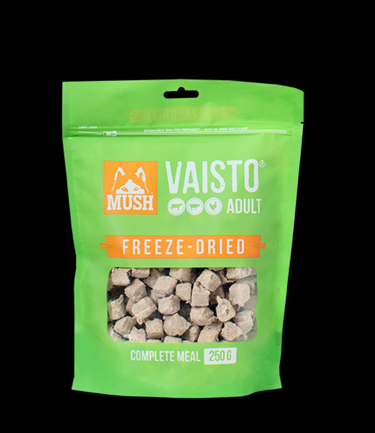 Frysetørret mush hundefoder Grøn 250g