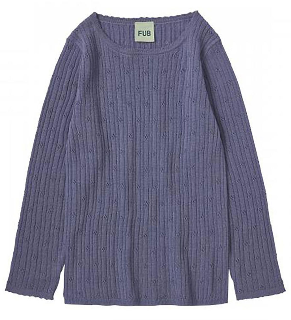 FUB Bluse - Uld - Dusty Violet m. Hulmønster