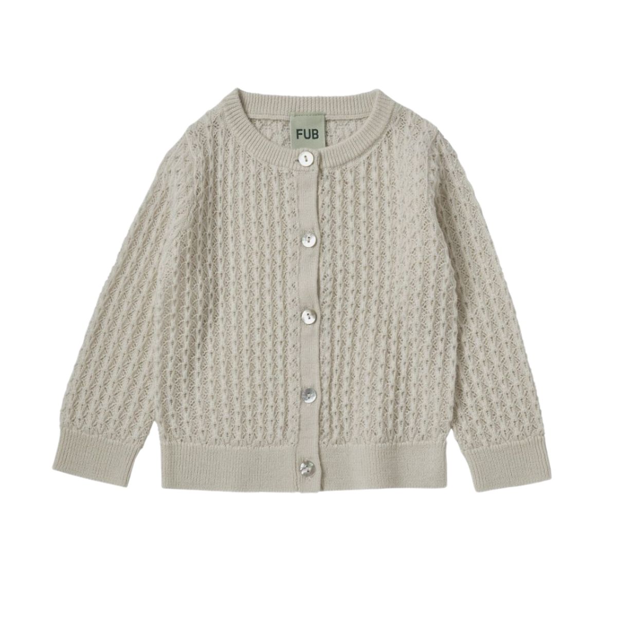 FUB Cardigan Pointelle Uld - FUB - Cardigan - GladeRollinger.dk