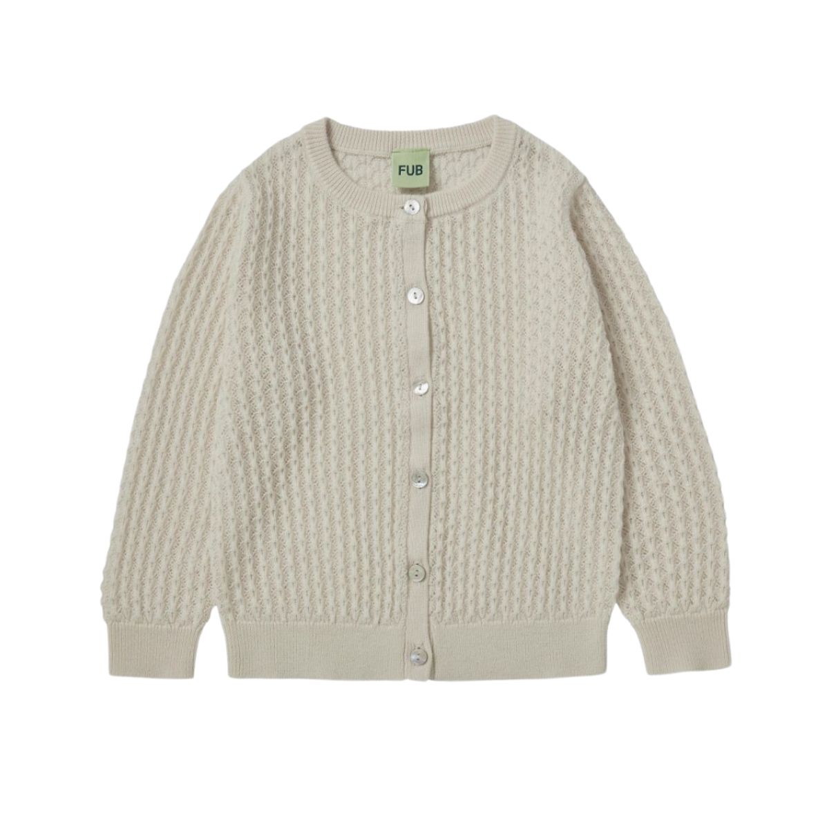 FUB Cardigan Pointelle Uld - FUB - Cardigan - GladeRollinger.dk