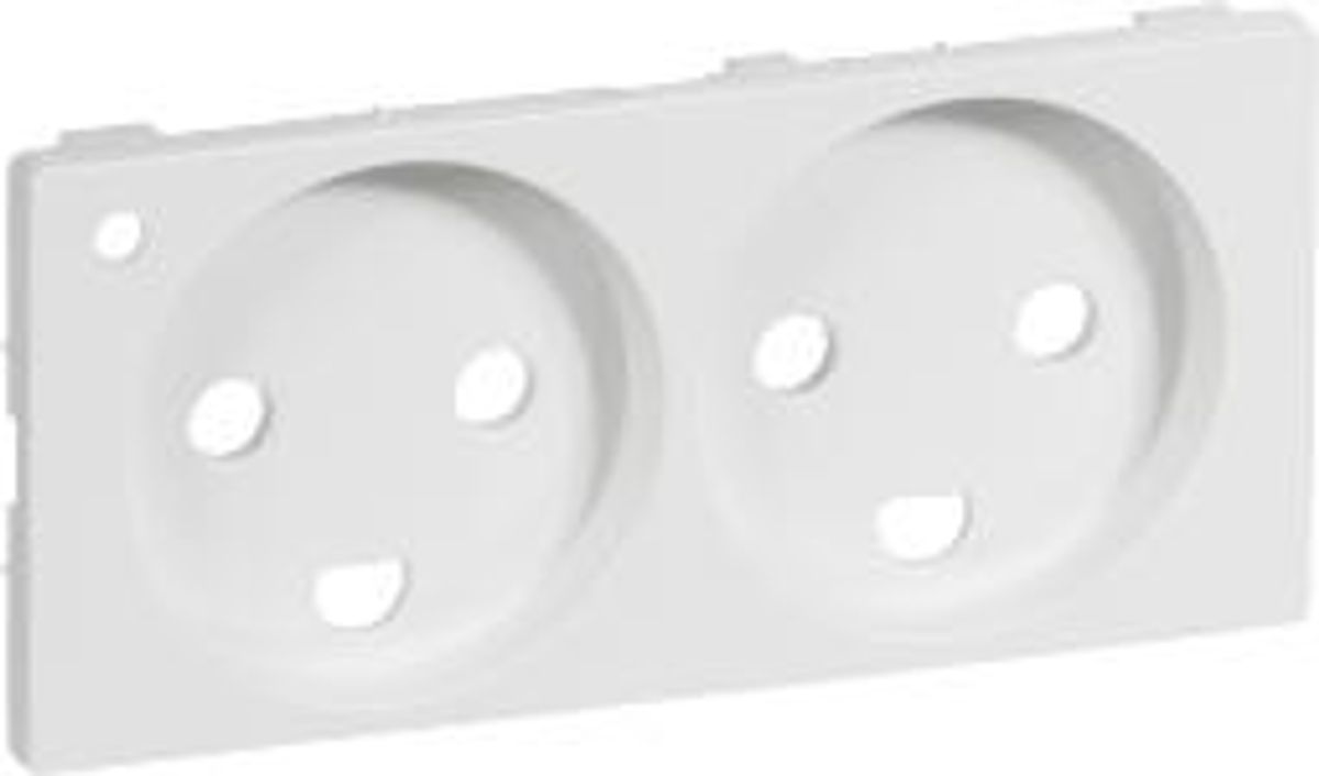 FUGA ® Afdækning for stikkontakt 2 M, med LED lampe modul,2-pol med jord, hvid