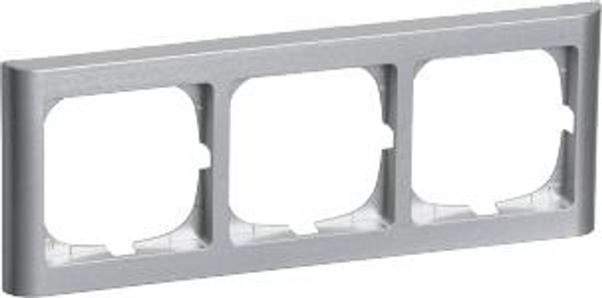 FUGA ® Softline Ramme 63 3 modul vandret tripel, stålmetallic