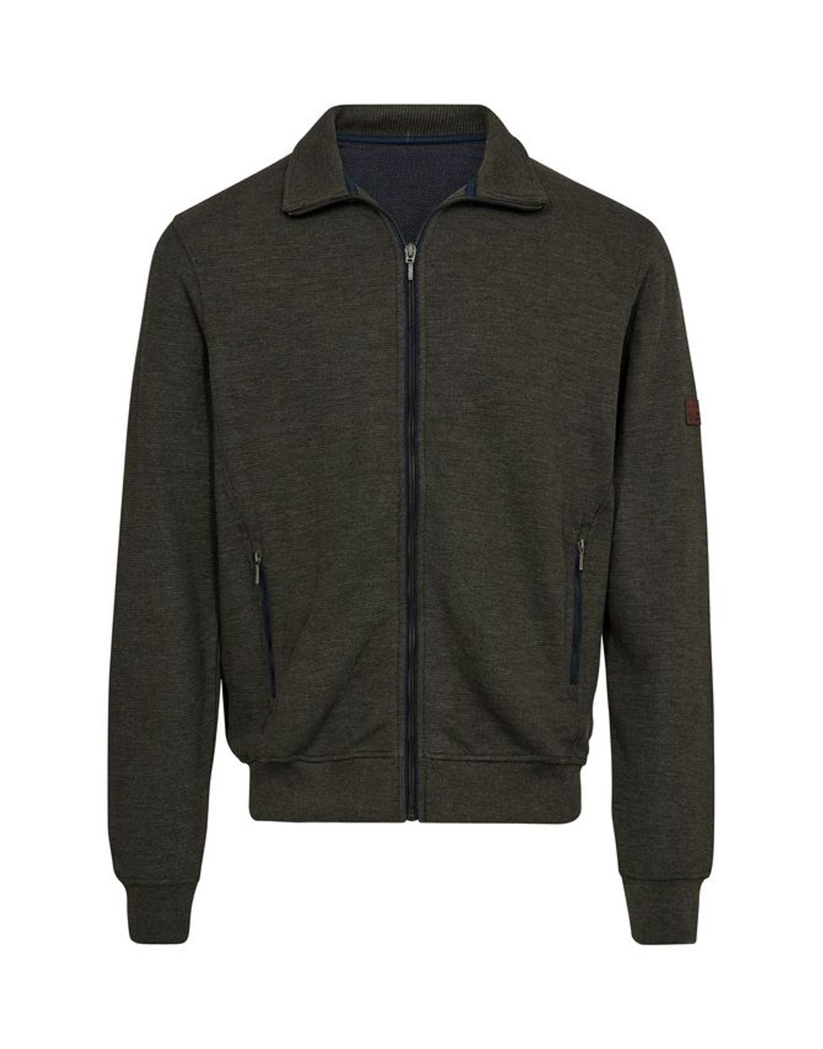 Full zip casual striktrøje