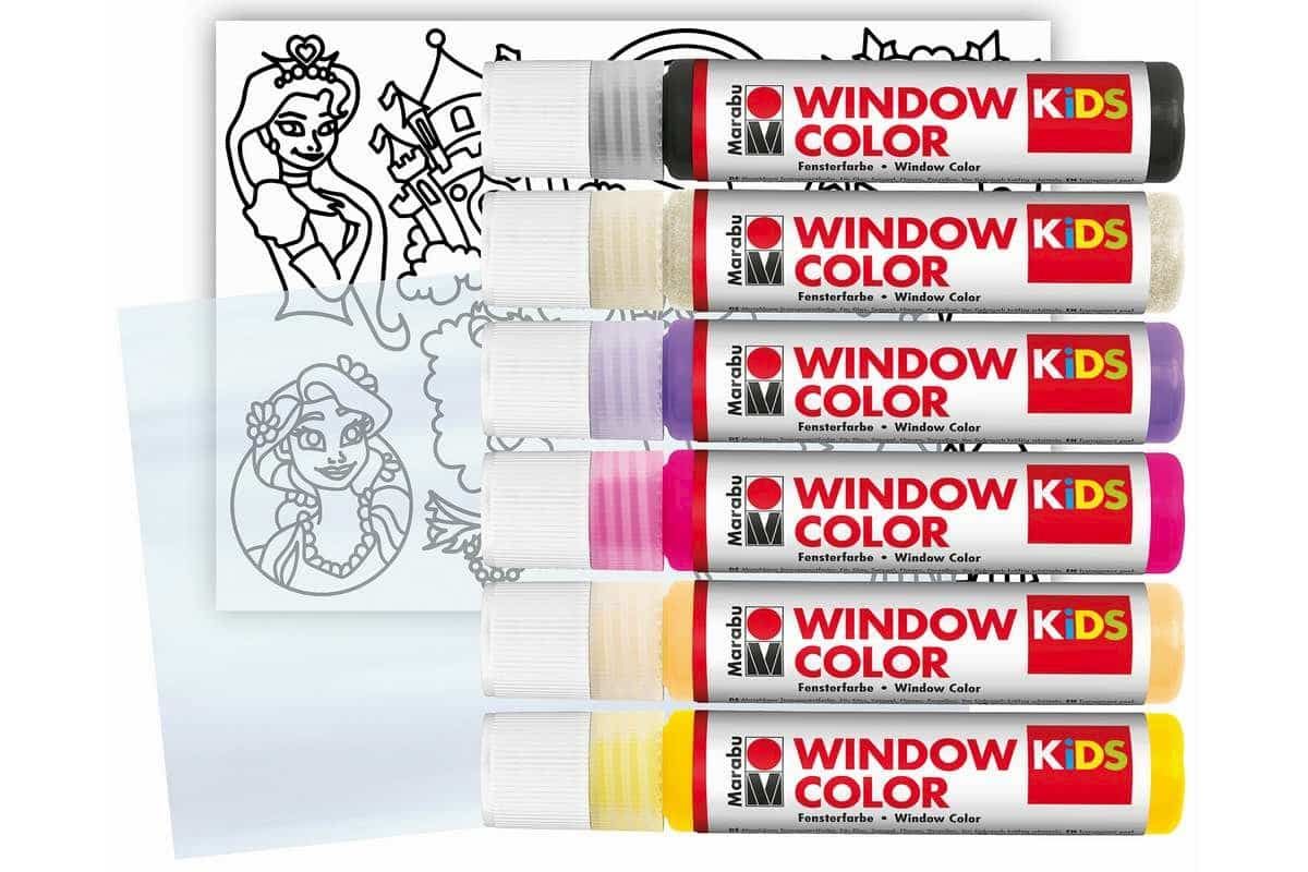 Fun & Fancy Vinduesmaling Prinsesser 6x25ml + motiver