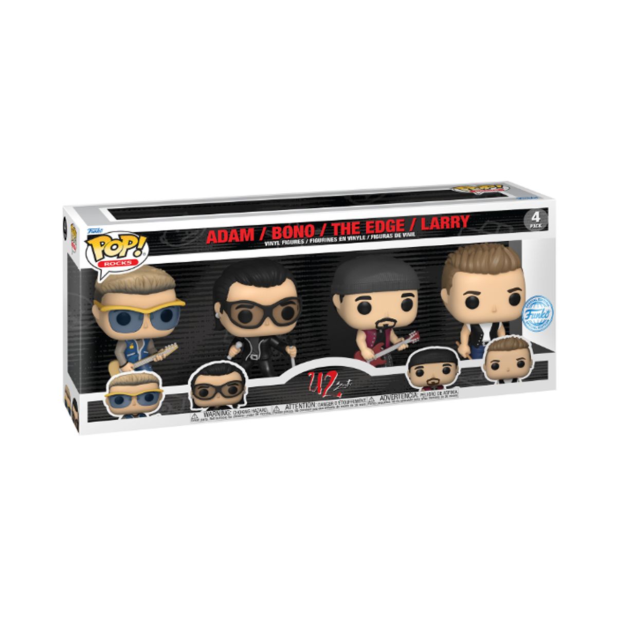 Funko! POP EXCLUSIVE 4-PAK U2 Adam, Bono, Larry The Edge