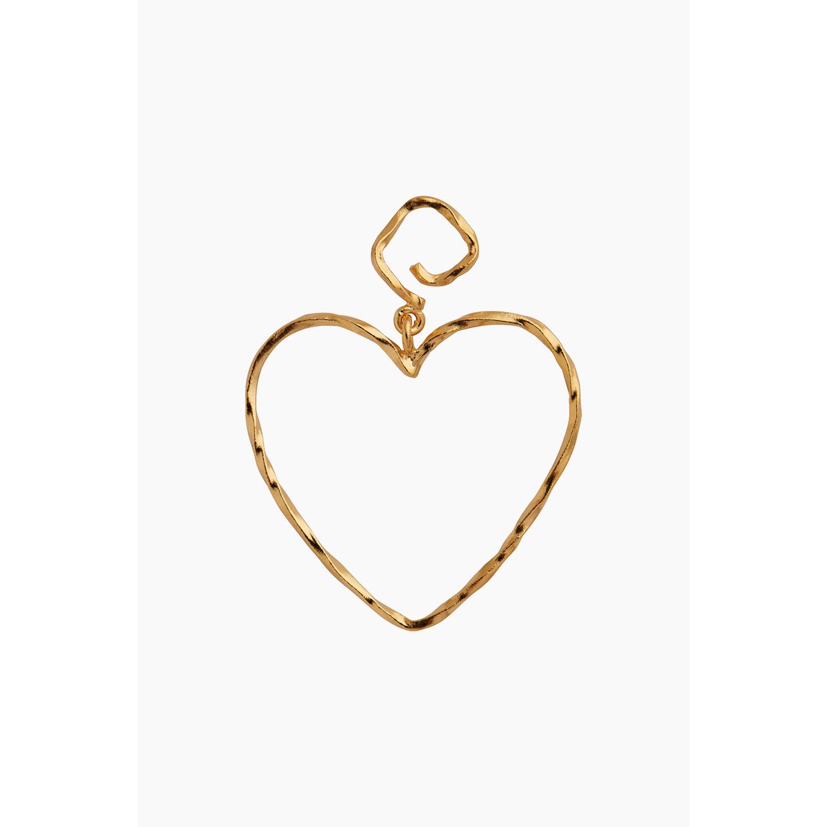 Funky Heart Earring - Gold - Stine A - Guld One Size