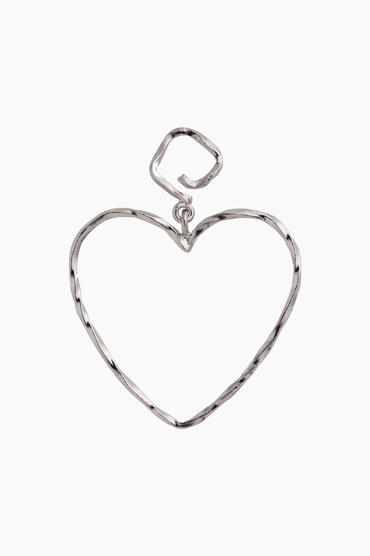 Funky Heart Earring - Silver - Stine A - Sølv One Size