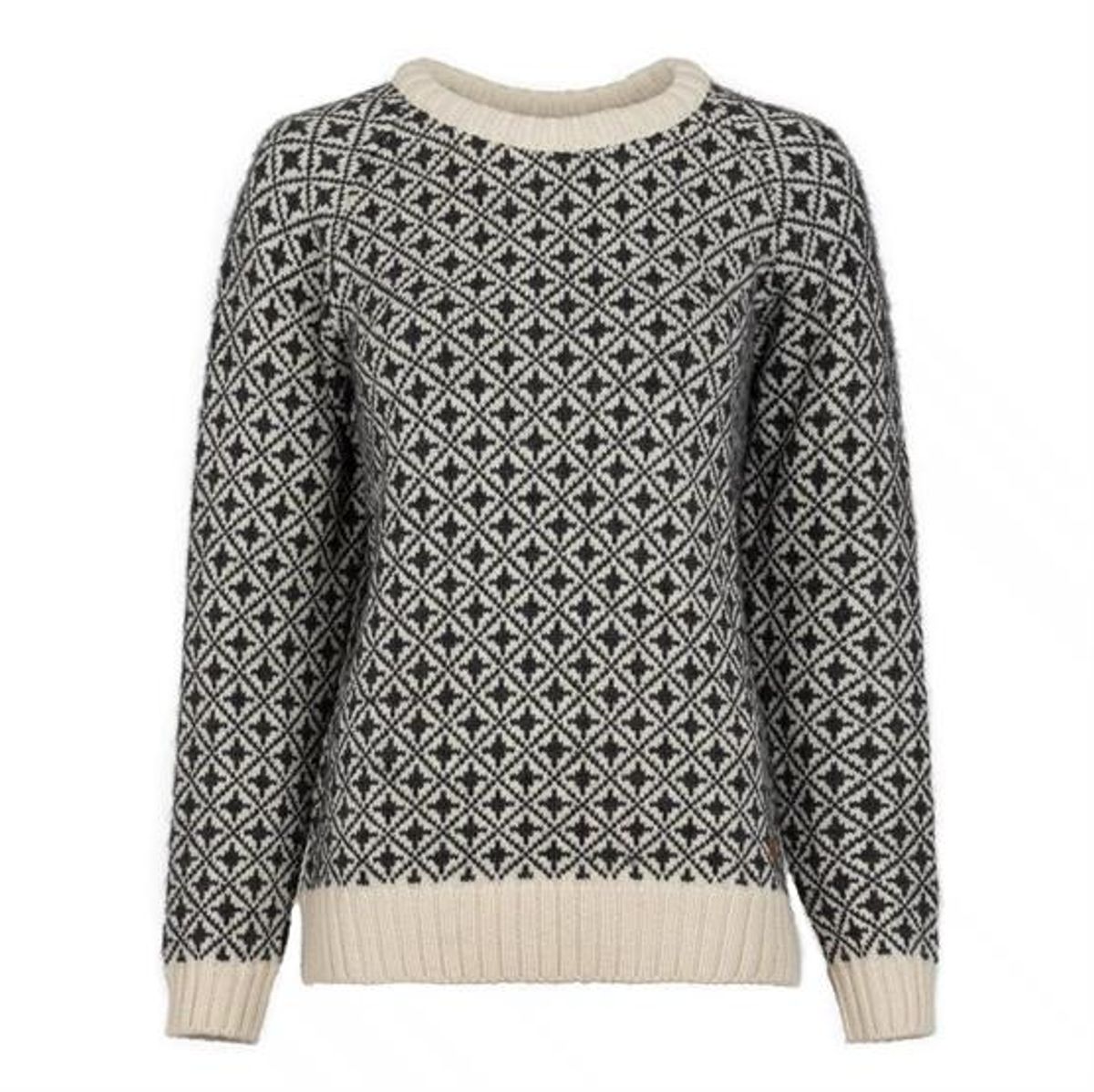 Fuza Wool Ladies Alma Sweater Round Neck, Coal