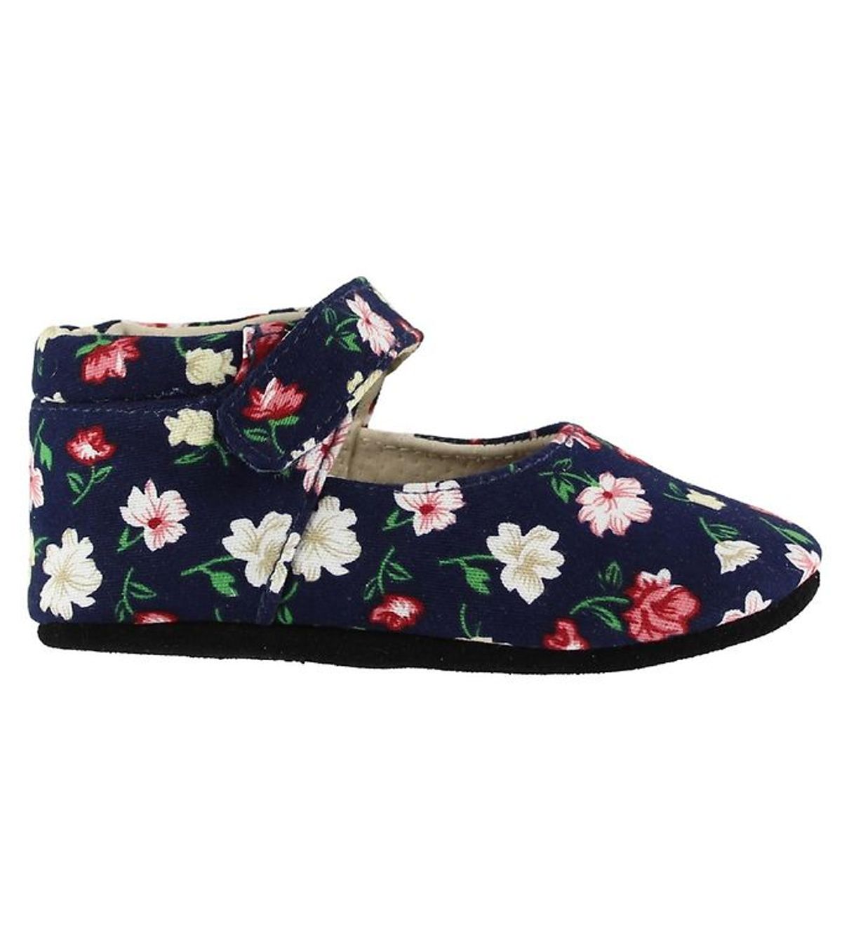 Fuzzies Ballerina Hjemmesko - Flora - Navy m. Blomster