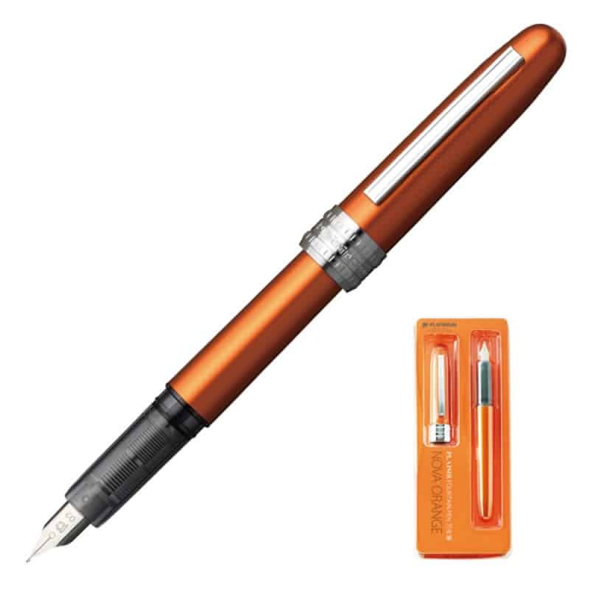 Fyldepen PLATINUM Plaisir orange aluminium.