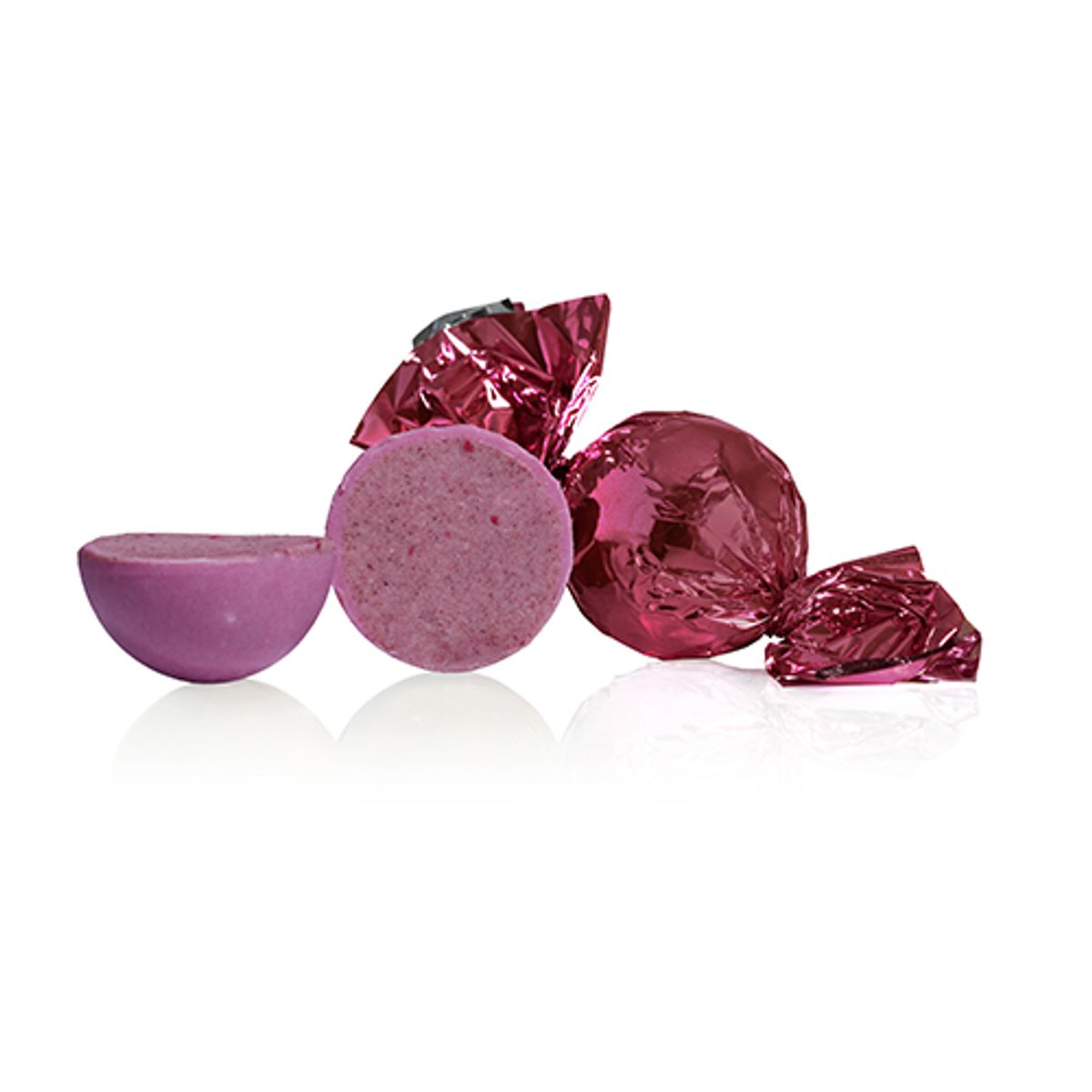 Fyldte chokoladekugler m/ lakrids & hindbær - Bordeaux - 1 kg