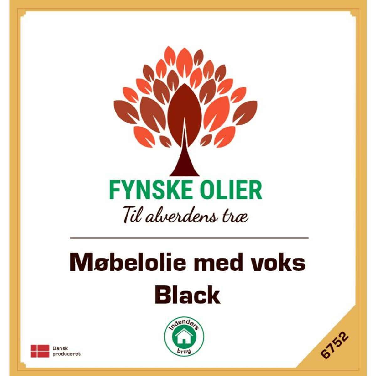 Fynske olier Møbelolie med voks - Black 1 Liter 6752