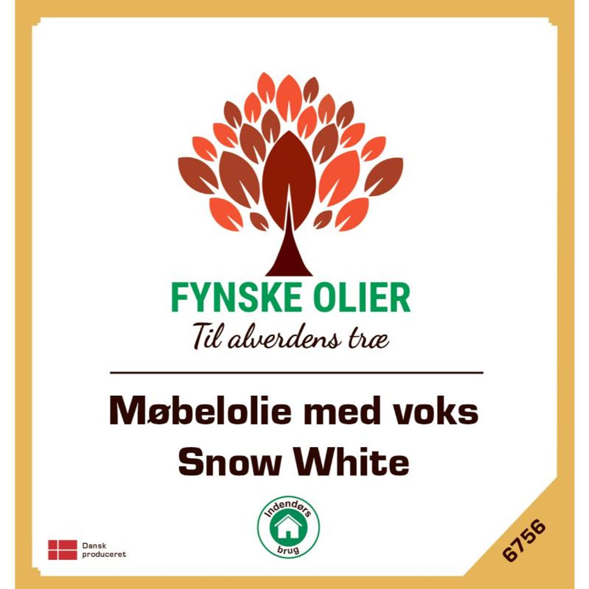 Fynske olier Møbelolie med voks - Snow White 1 Liter 6756