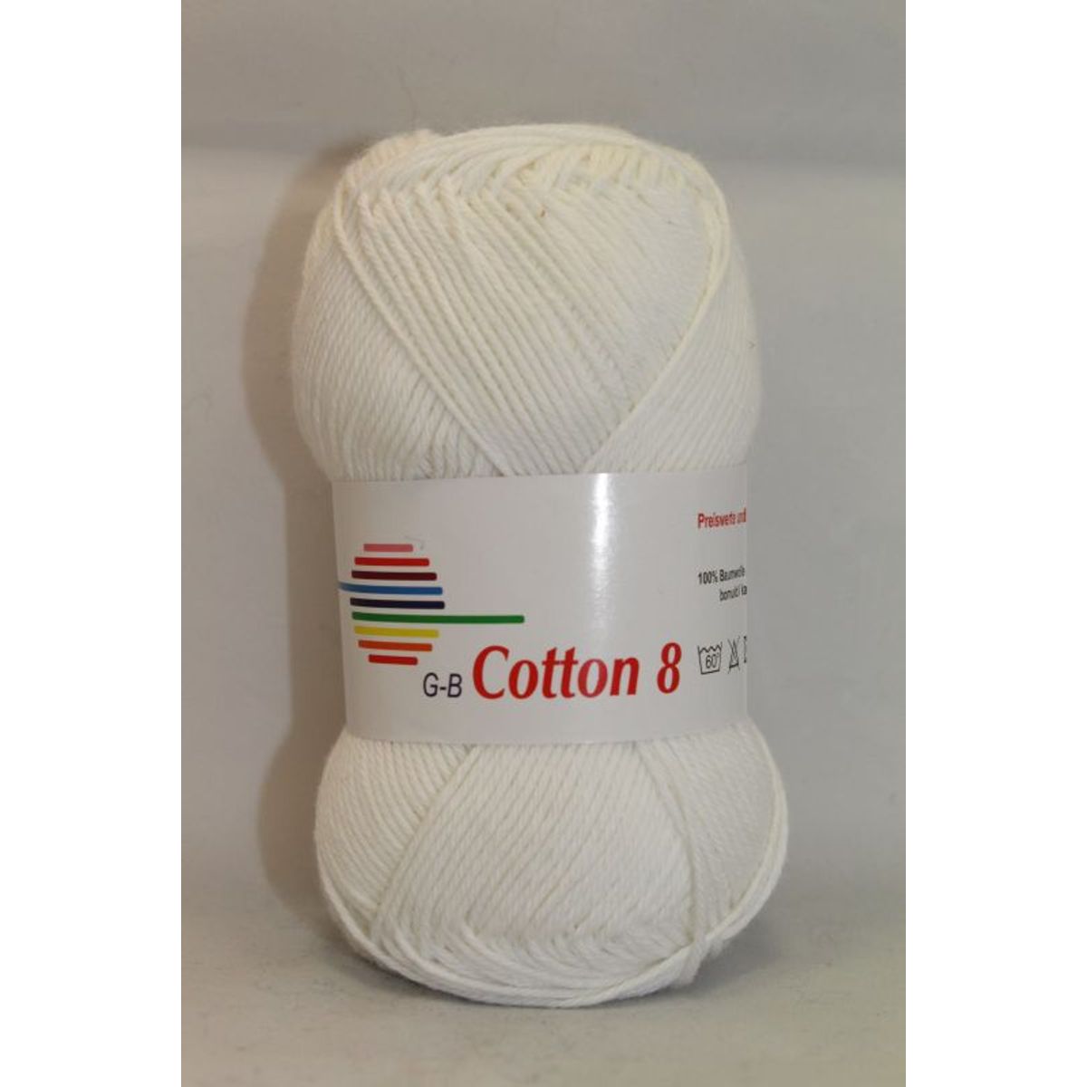 G-B Cotton 8/4 - 1010 Hvid, Bomuldsgarn, fra G-B Garn