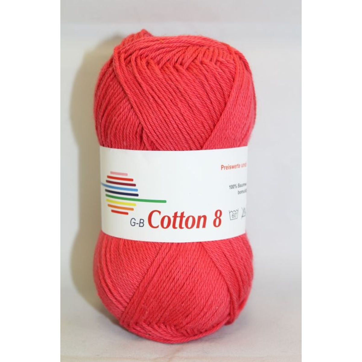 G-B Cotton 8/4 - 1030 Rød, Bomuldsgarn, fra G-B Garn