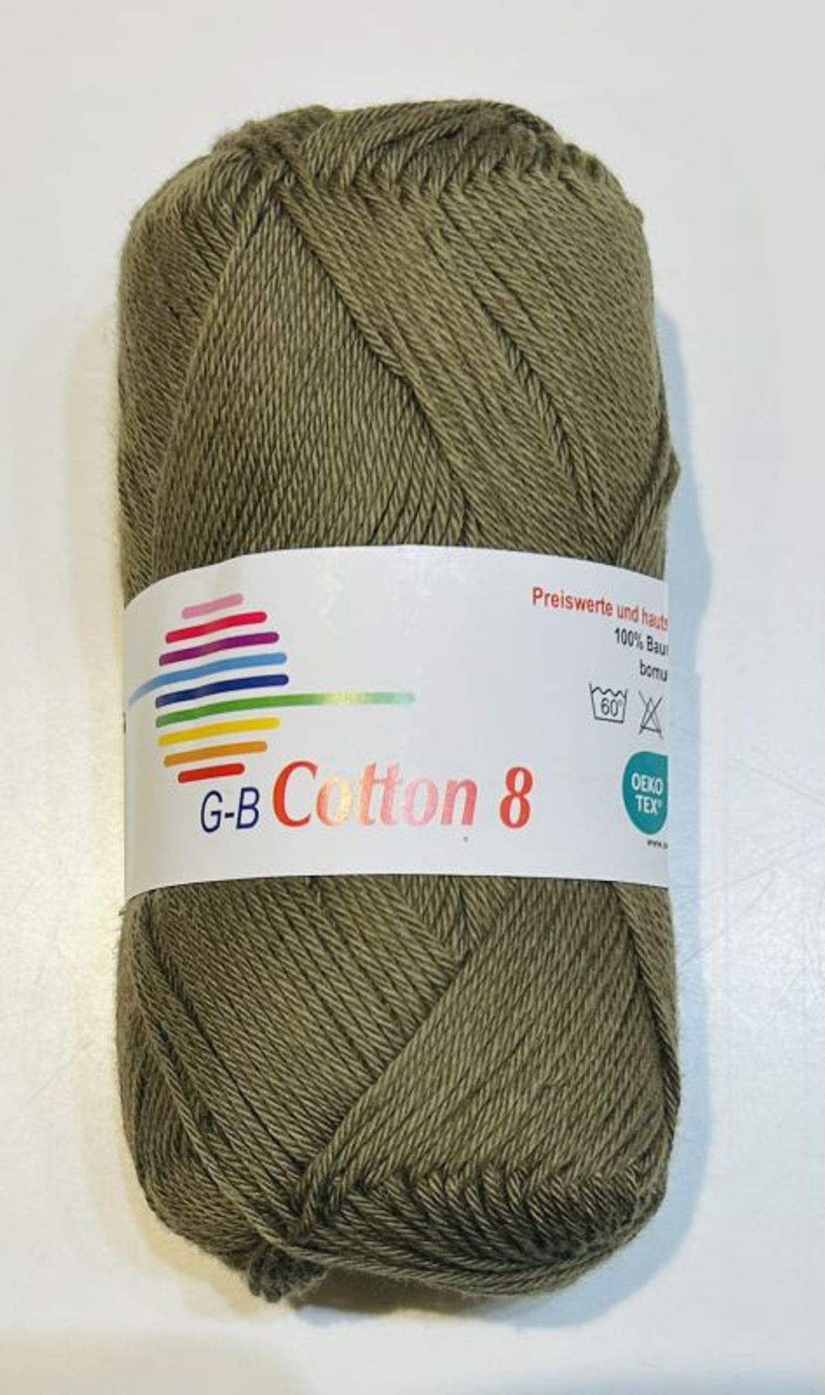 G-B Cotton 8/4 - 1424 Oliven, Bomuldsgarn, fra G-B Garn