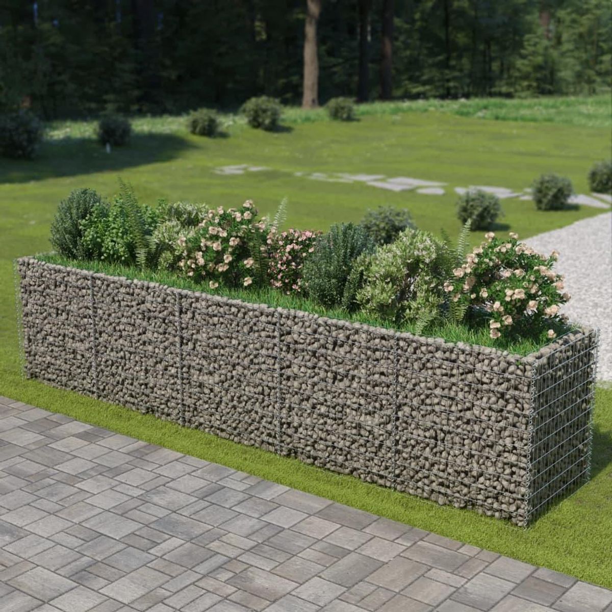 Gabion-højbed 450x90x100 cm galvaniseret stål