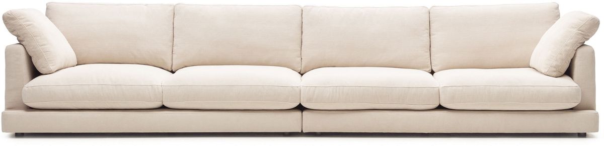 Gala, 6-personers sofa, beige, H87x390x105 cm, stof