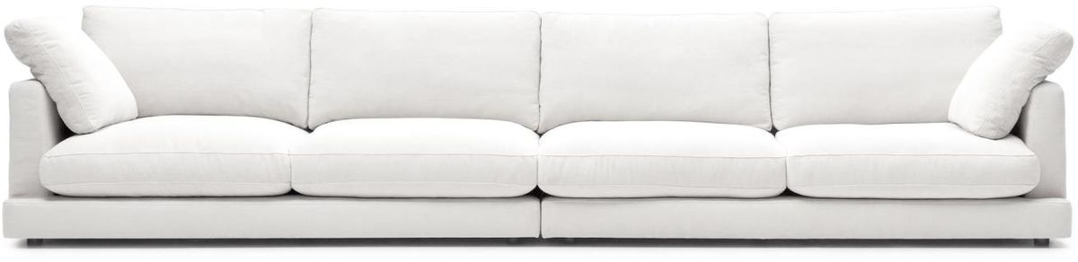 Gala, 6-personers sofa, hvid, H87x390x105 cm, stof