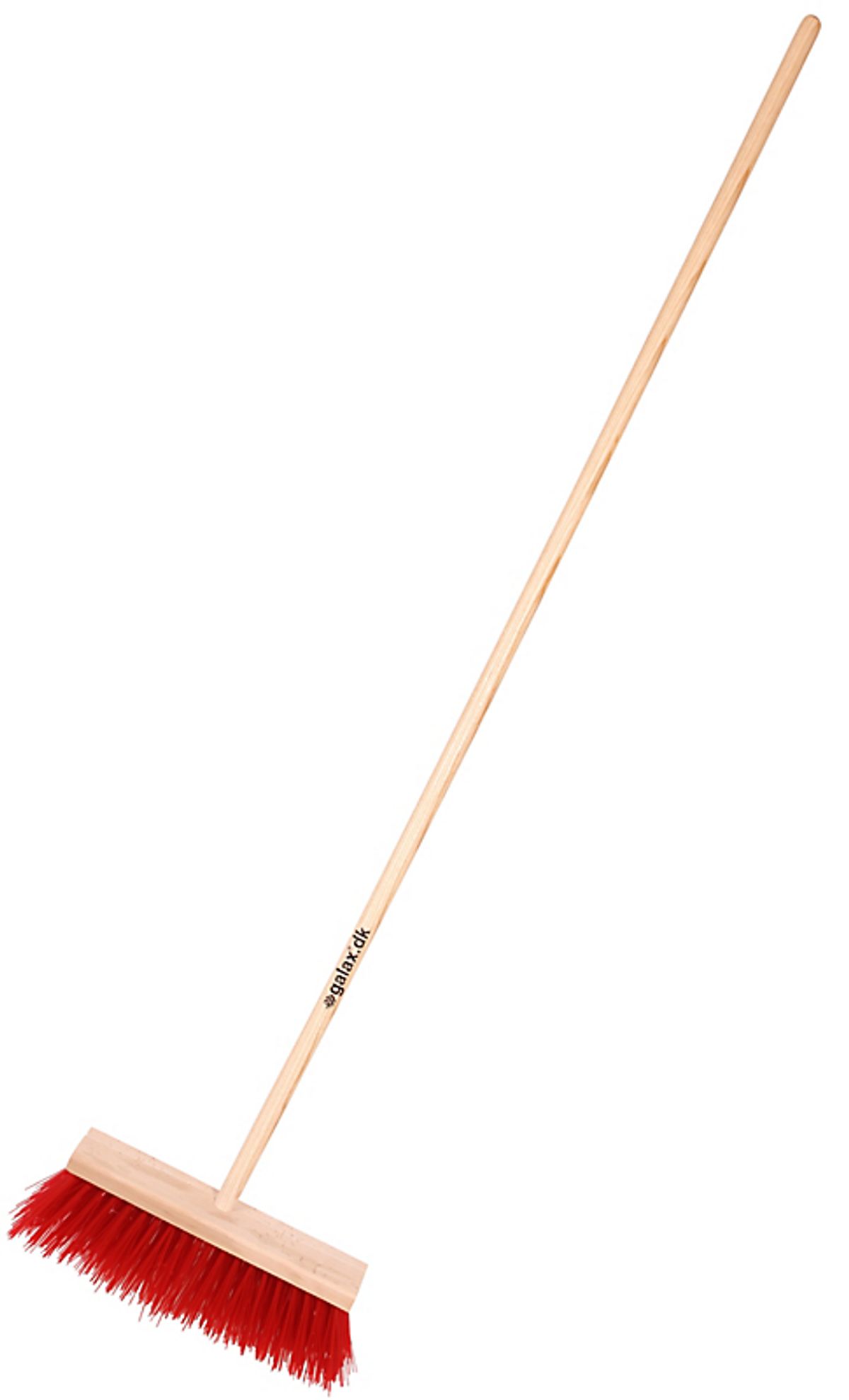 galax kost 160cm Med skaft, røde nylonhår, B=35cm (17 rk)