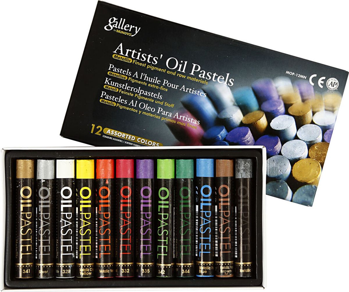 Gallery - Artists Oil Pastels - Oliekridt - Metallicfarver - 12 Stk.