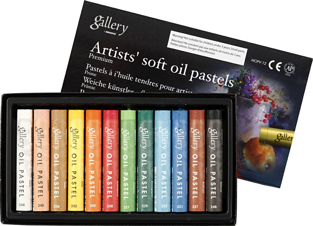 Gallery - Artists Soft Oil Pastels - Oliekridt - Flere Farver - 12 Stk.