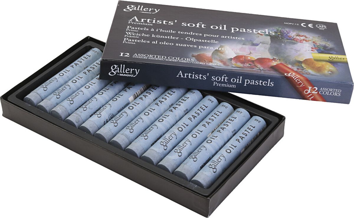 Gallery - Artists Soft Oil Pastels - Oliekridt - Grå - 12 Stk.