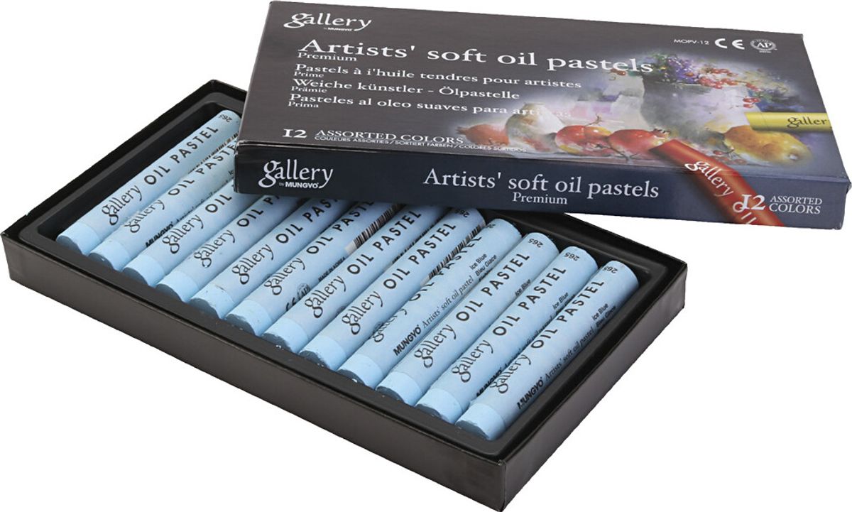 Gallery - Artists Soft Oil Pastels - Oliekridt - Isblå - 12 Stk.