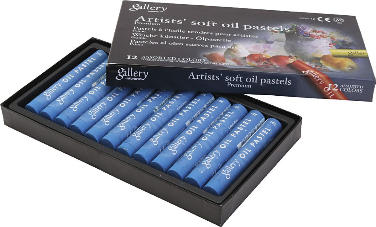 Gallery - Artists Soft Oil Pastels - Oliekridt - Kobolt Blå - 12 Stk.