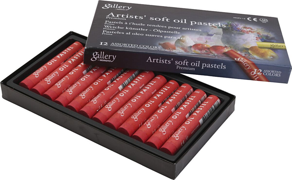 Gallery - Artists Soft Oil Pastels - Oliekridt - Skarlagen - 12 Stk.