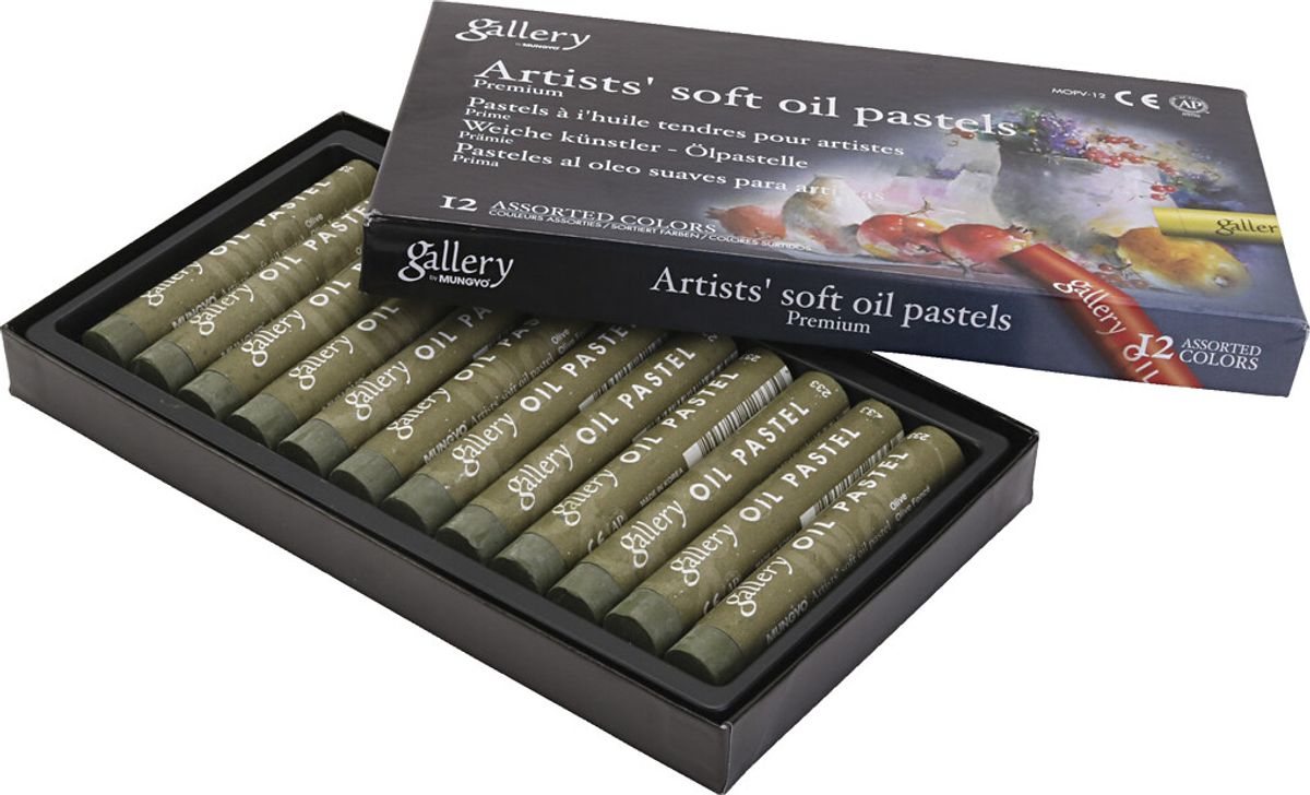 Gallery Oliepastel - L 7 Cm - ø 11 Mm - Oliven - 12stk.