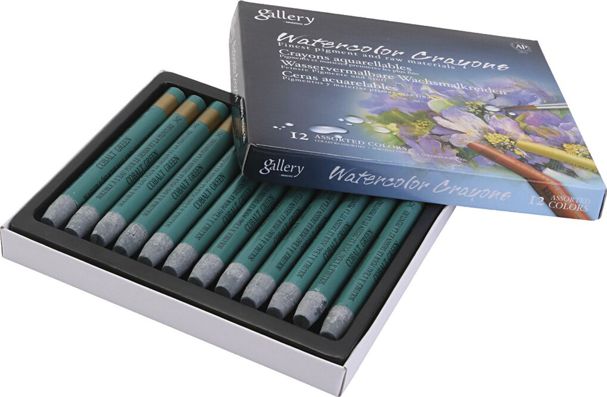 Gallery - Watercolor Crayons - Farvekridt - Petrol - 12 Stk.