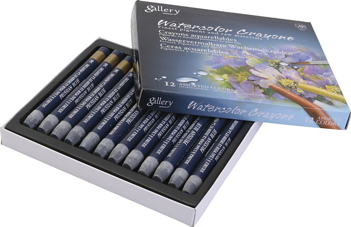 Gallery - Watercolor Crayons - Farvekridt - Prussian Blue - 12 Stk.