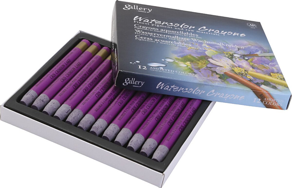 Gallery - Watercolor Crayons - Farvekridt - Rødviolet - 12 Stk.