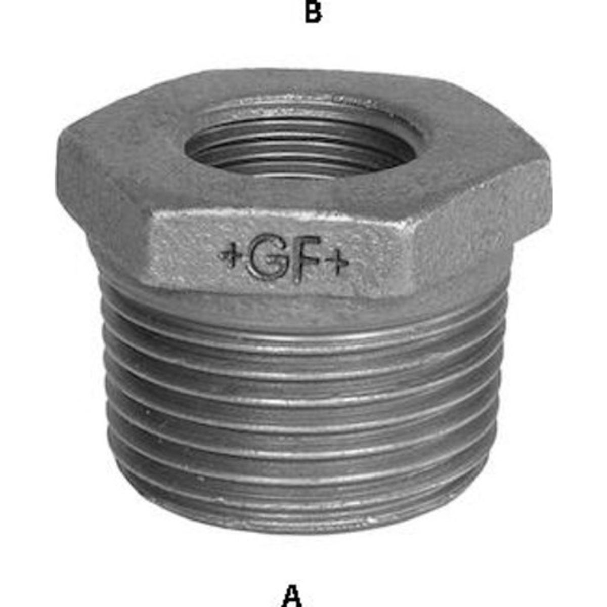 Galvaniseret nippelmuffe 1 1/4" x 1"