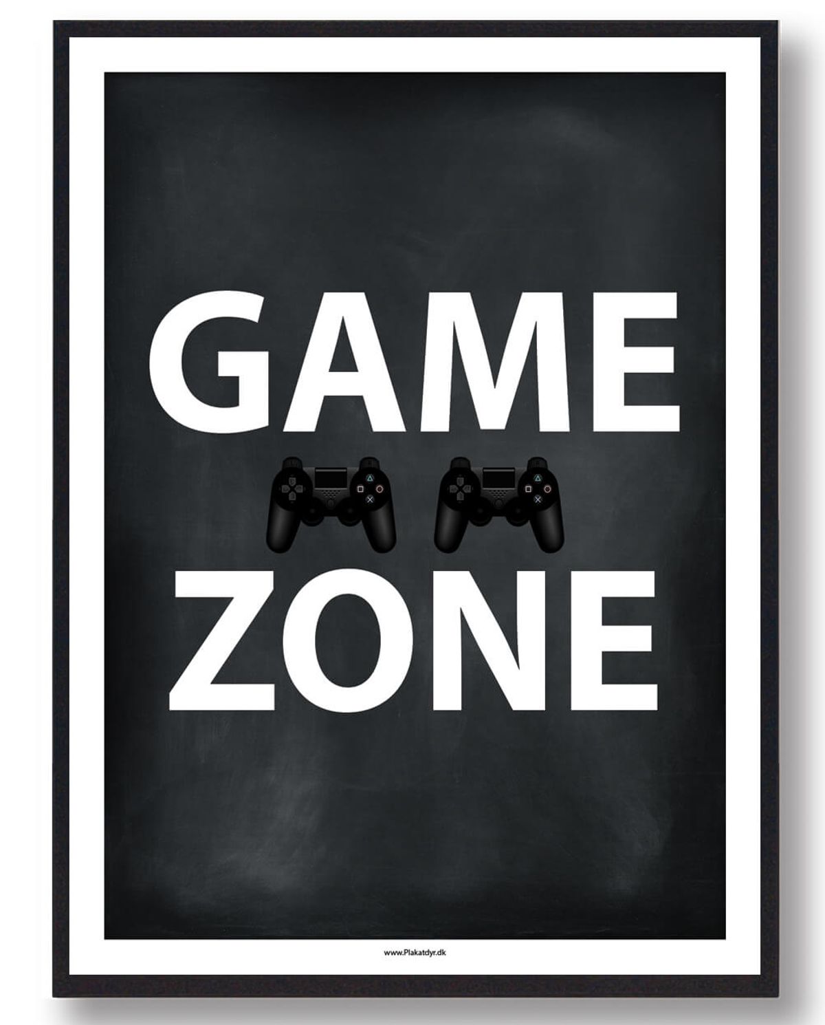 GAME ZONE - gamerplakat (sort) (Størrelse: L - 50x70cm (B2))