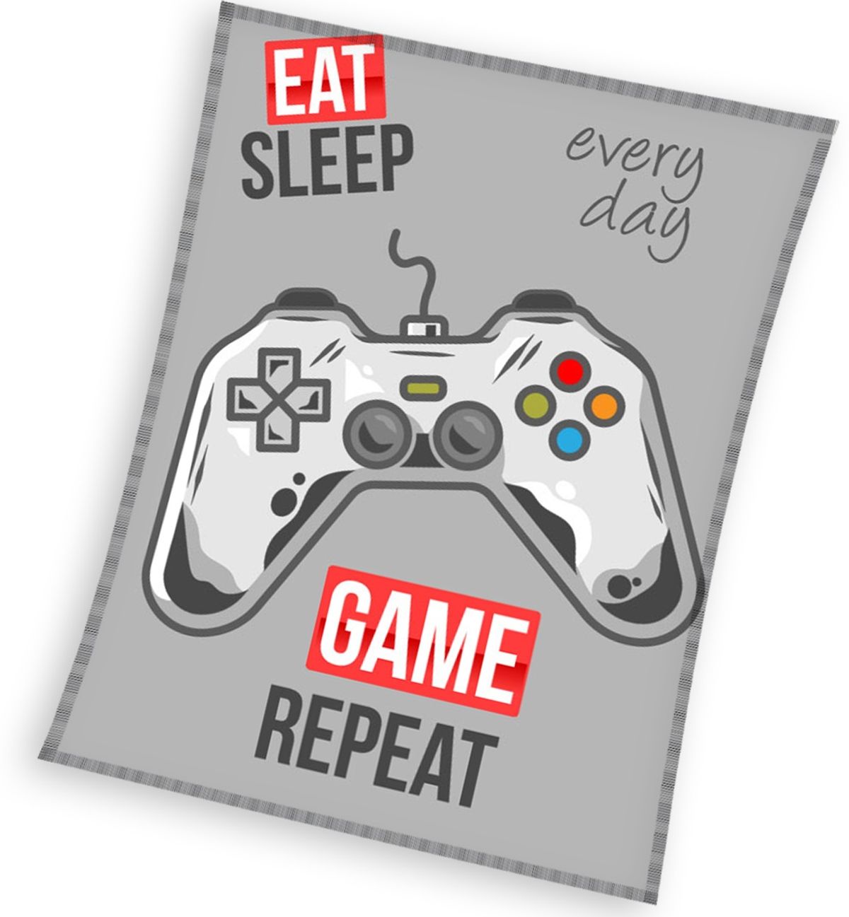 Gamer East Sleep Game Repeat Fleece tæppe - 150 x 200 cm