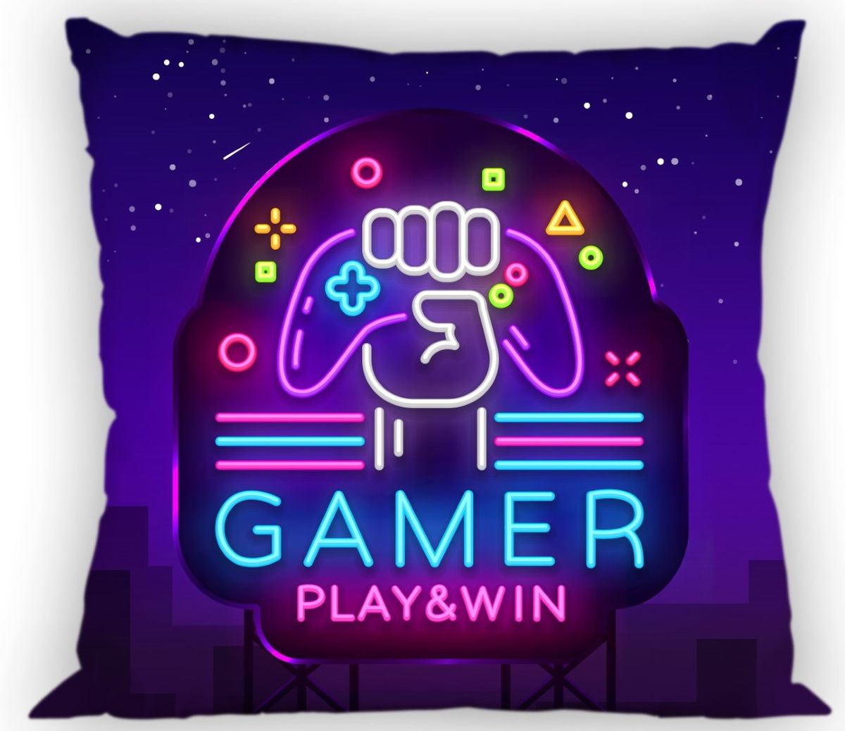 Gamer Neon pudebetræk 40 x 40 cm