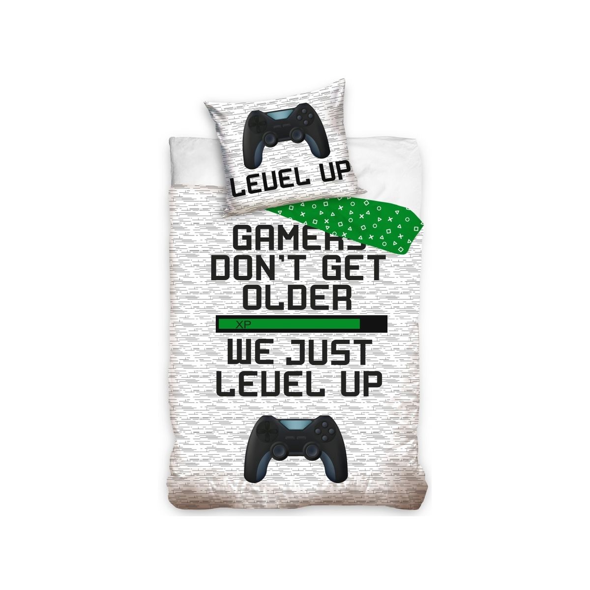 Gamer Sengetøj ''Level Up'' - 100 Procent Bomuld