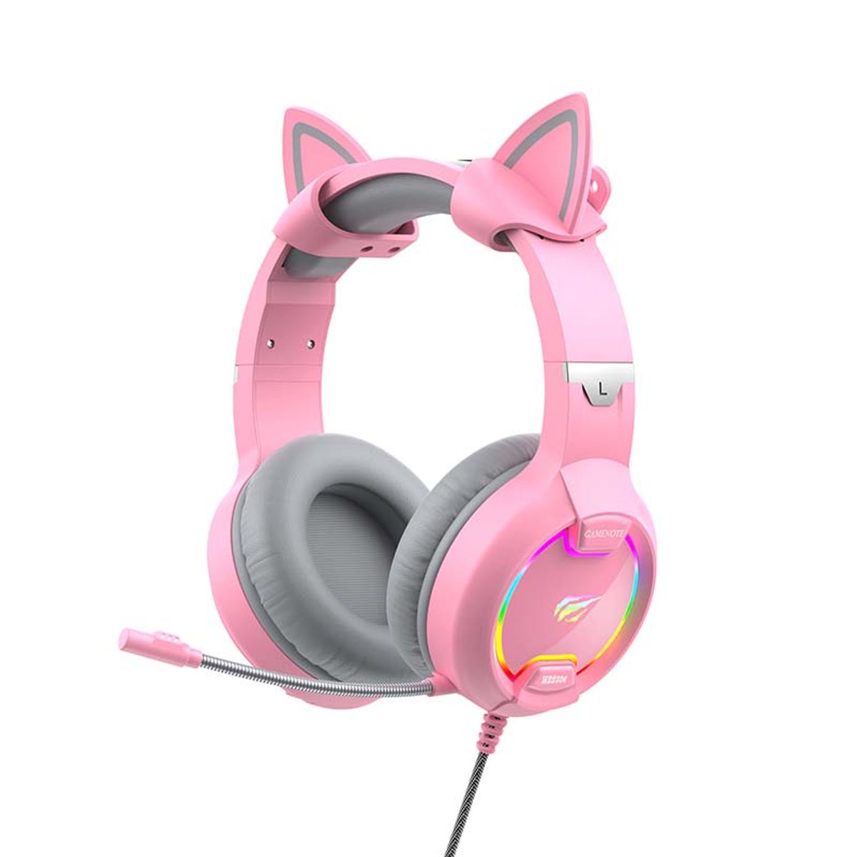 Gaming headphones Havit GAMENOTE H2233d RGB (pink)