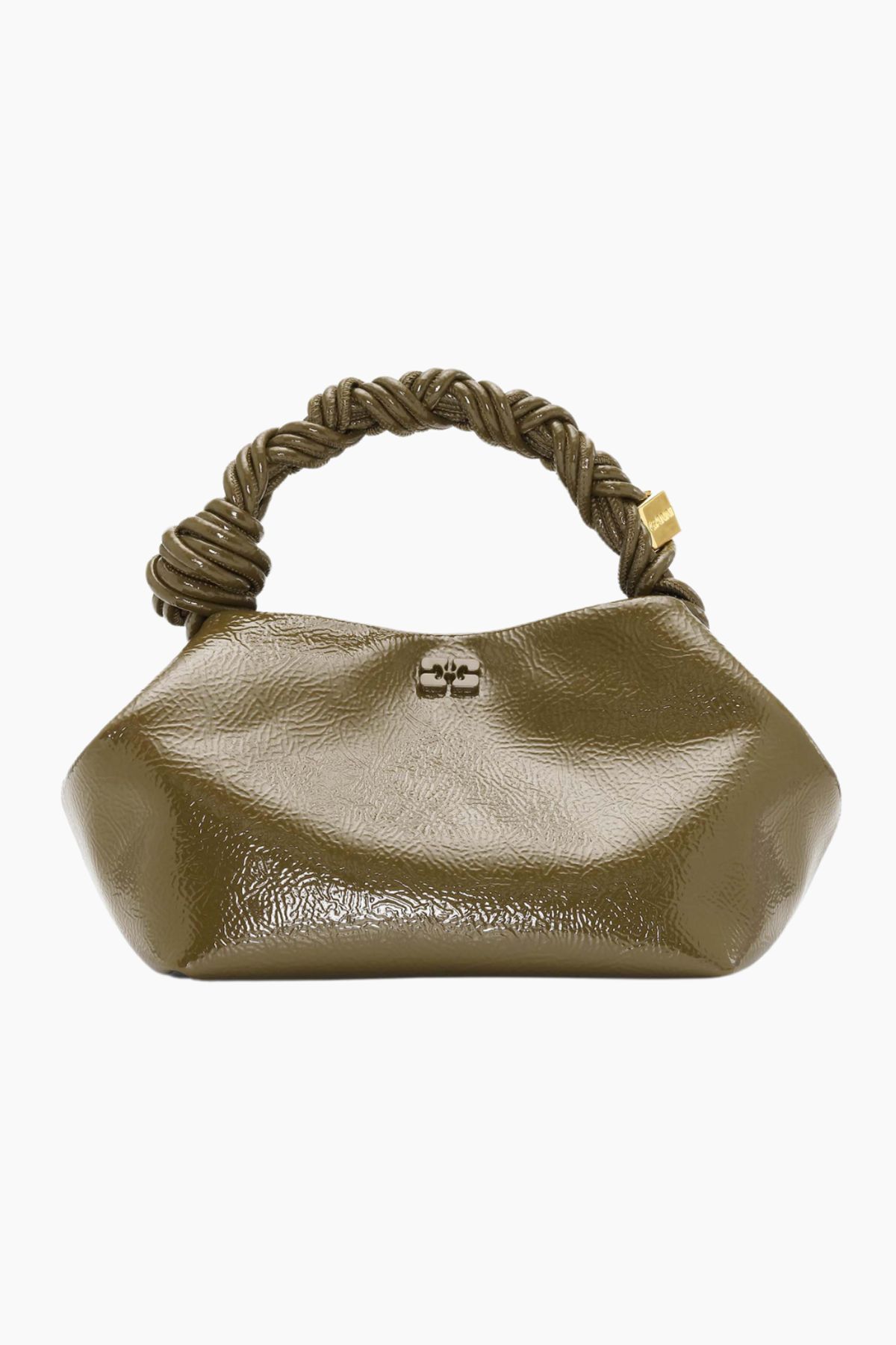 Ganni Bou Bag Small Patent A6337 - Military Olive - GANNI - Grøn One Size