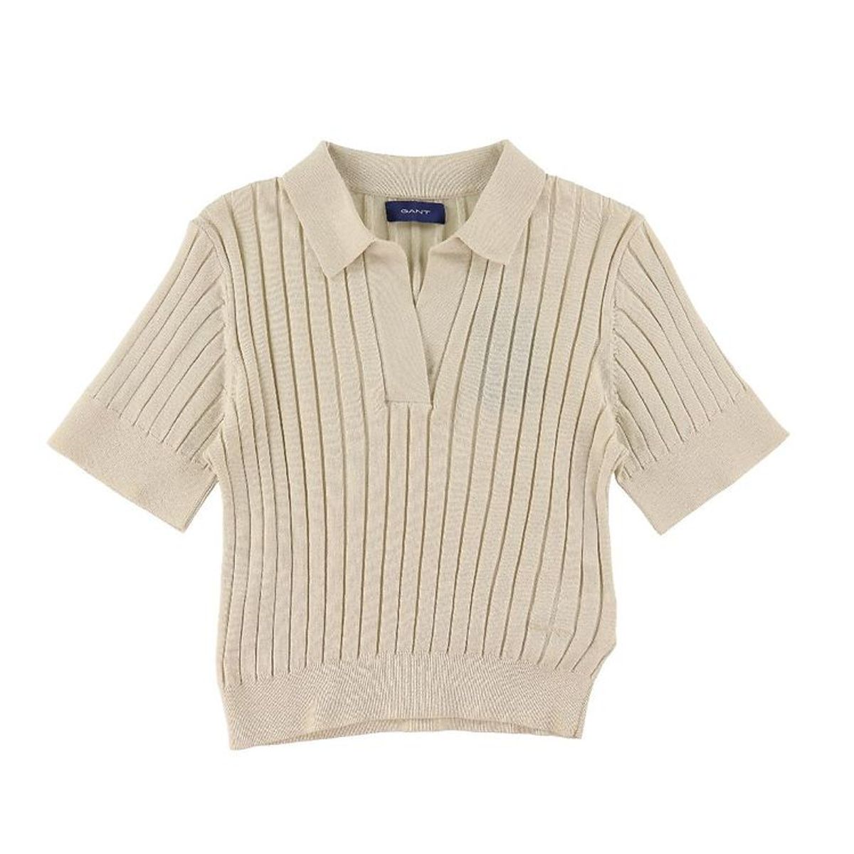 GANT Polo - Strik - Rib - Cropped - Putty