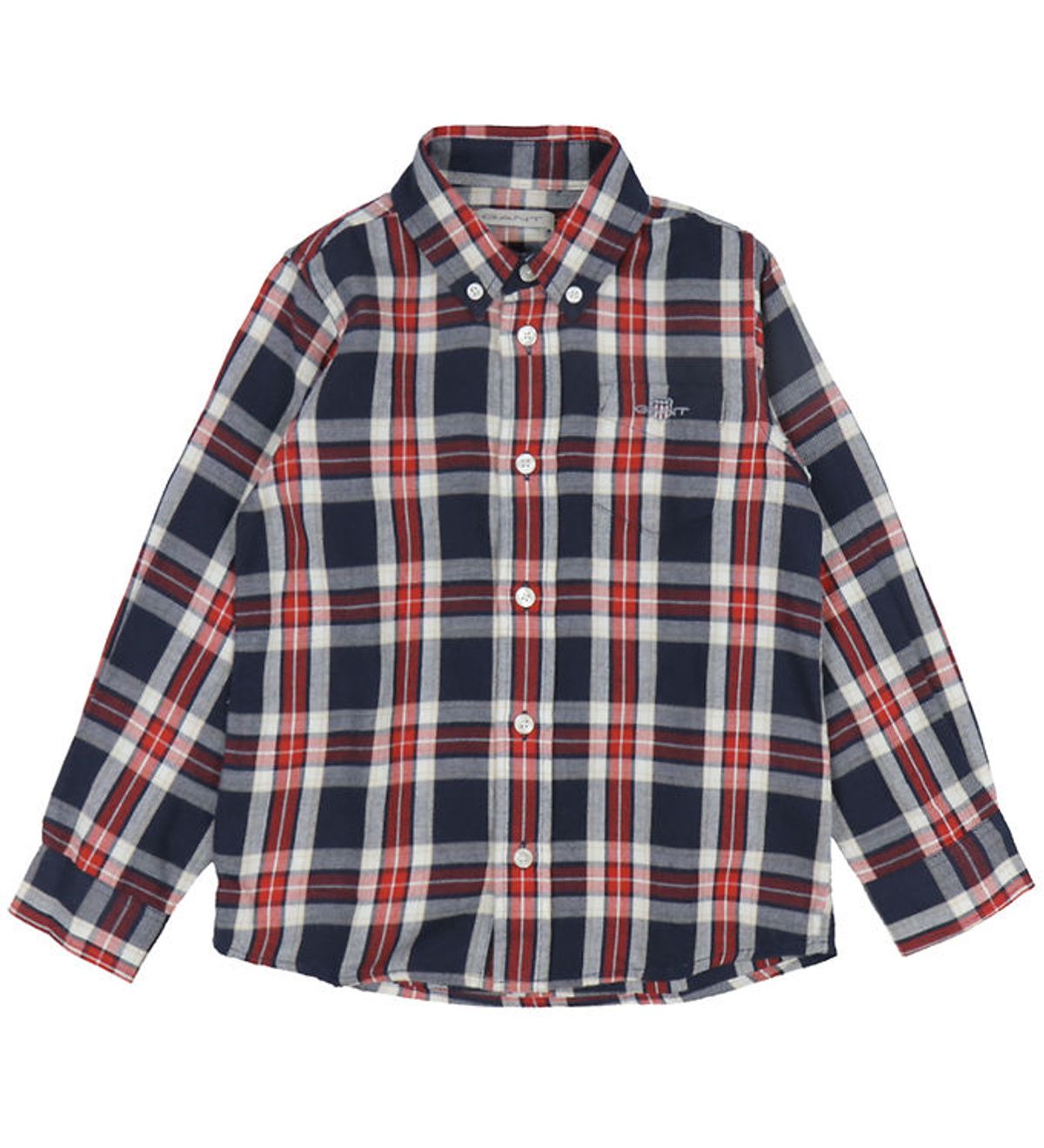 GANT Skjorte - Checked Flannel - Evening Blue