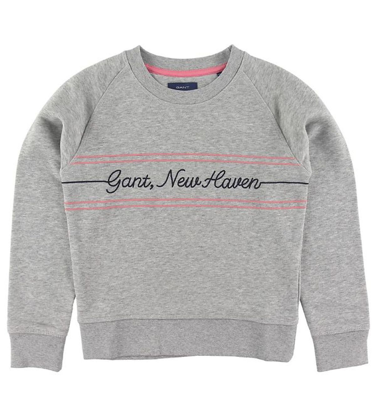 GANT Sweatshirt - Gant Script - Gråmeleret