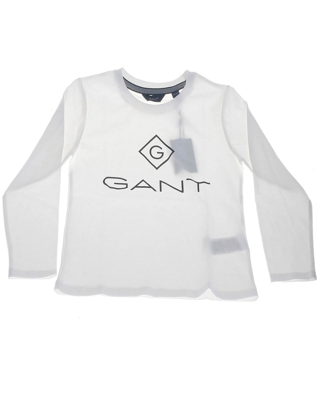 Gant t-shirt l/s, white - 104 - 3-4år