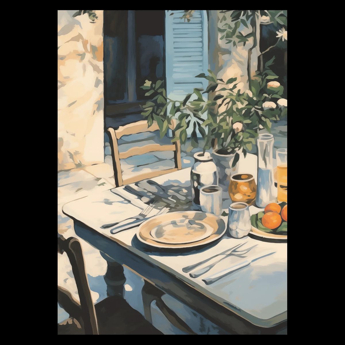 Garden Brunch Plakat 50x70 cm (B2) / Hvid Egetræ