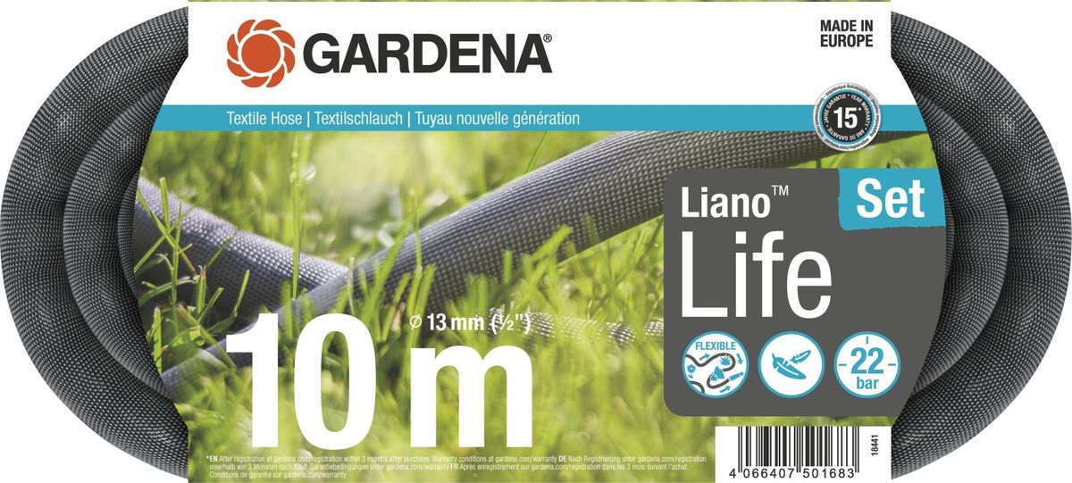 Gardena - Liano Life 10 Mtr Sæt - 13 Mm (1/2), 10 M