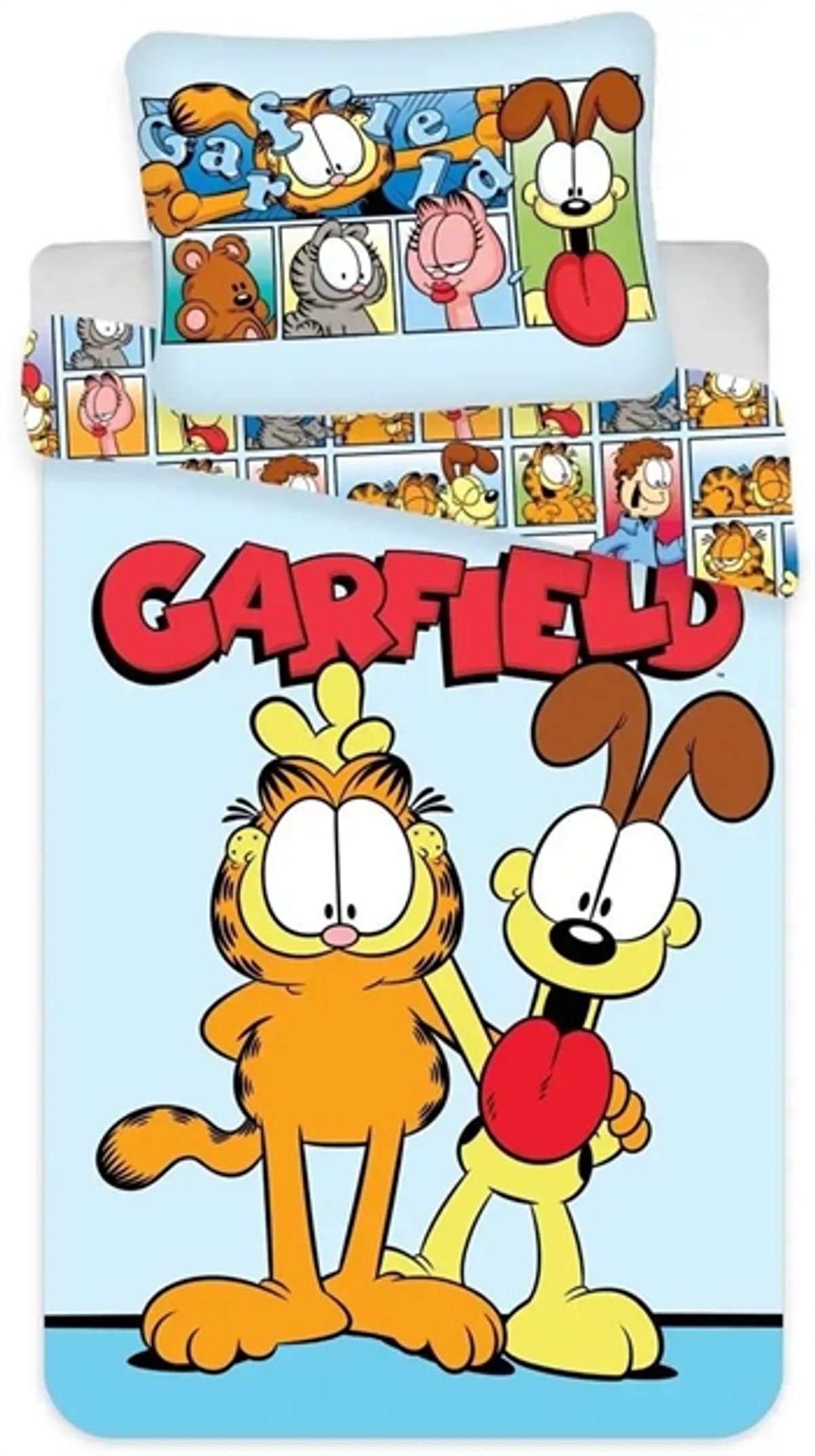 Garfield sengetøj 100x140 cm - Garfield junior sengetøj - 2 i 1 design - 100% bomuld